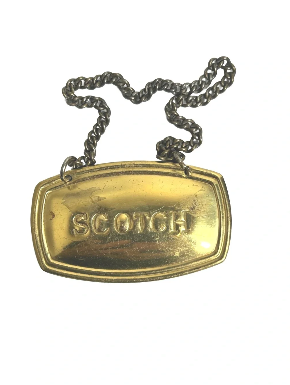 Vintage Brass Liquor Bottle Tags - Gin, Bourbon, Vodka, Scotch Set of 4